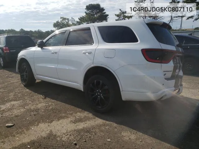 1C4RDJDG5KC807110 2019 Dodge Durango Gt