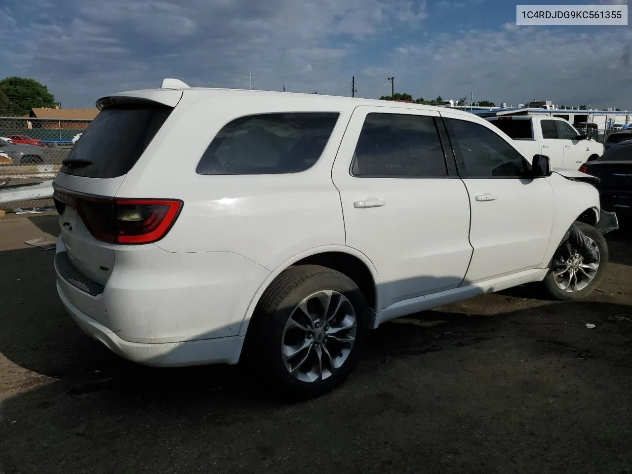 2019 Dodge Durango Gt VIN: 1C4RDJDG9KC561355 Lot: 59787154