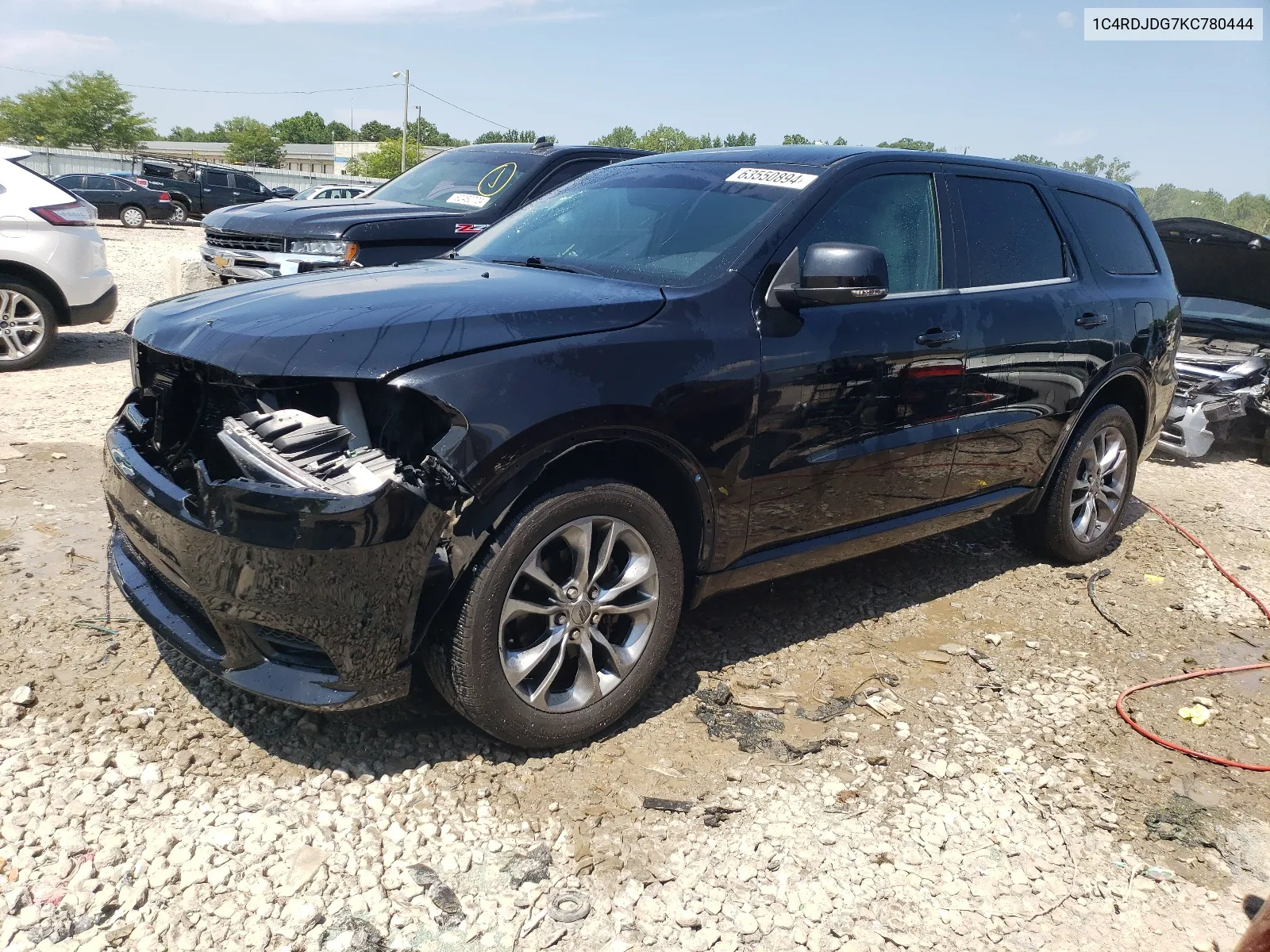 2019 Dodge Durango Gt VIN: 1C4RDJDG7KC780444 Lot: 63550894