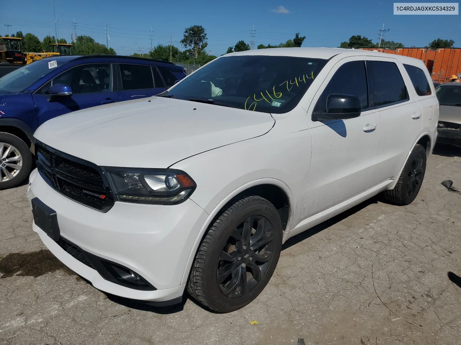 2019 Dodge Durango Sxt VIN: 1C4RDJAGXKC534329 Lot: 64167444