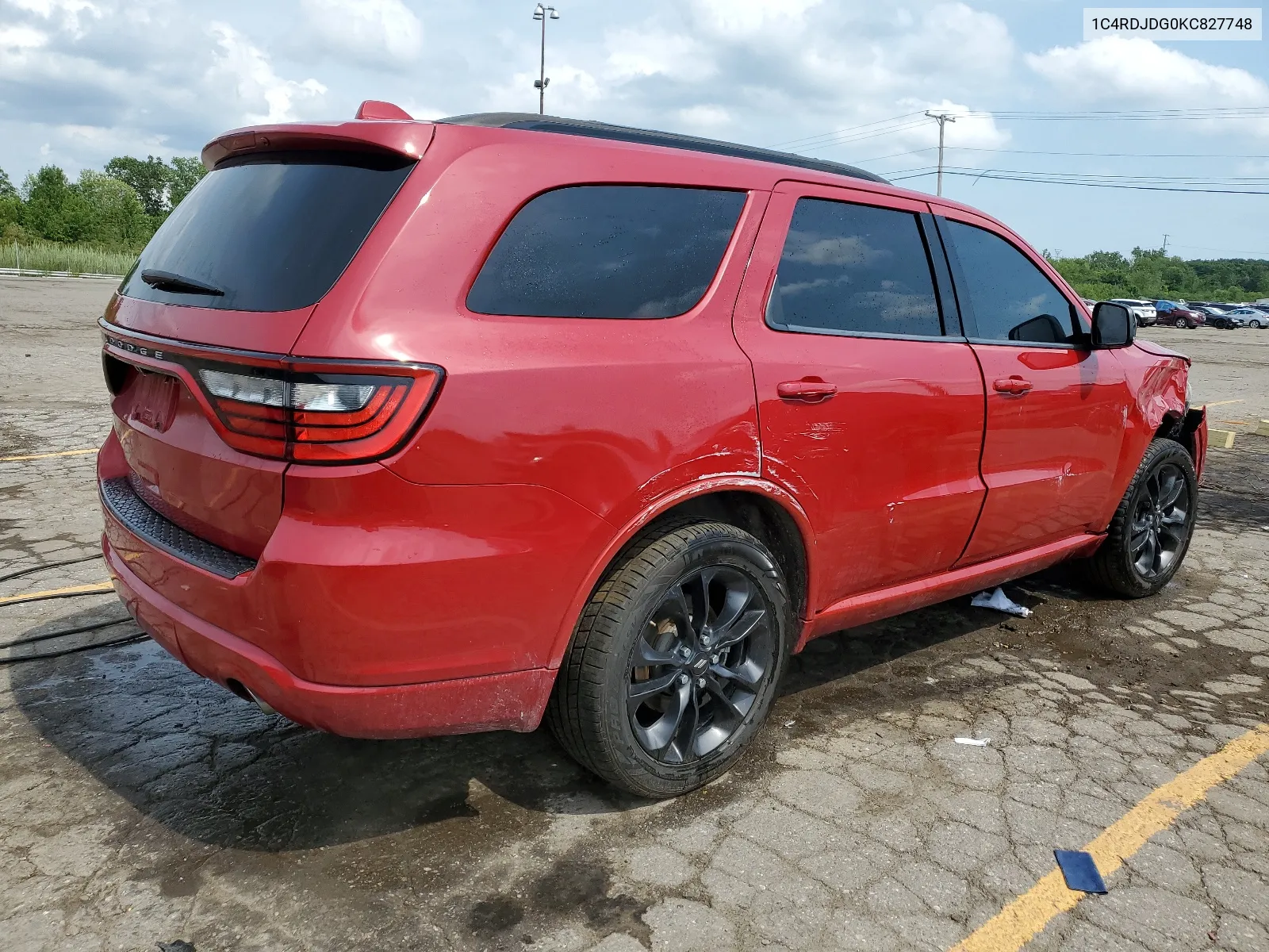 2019 Dodge Durango Gt VIN: 1C4RDJDG0KC827748 Lot: 65413264