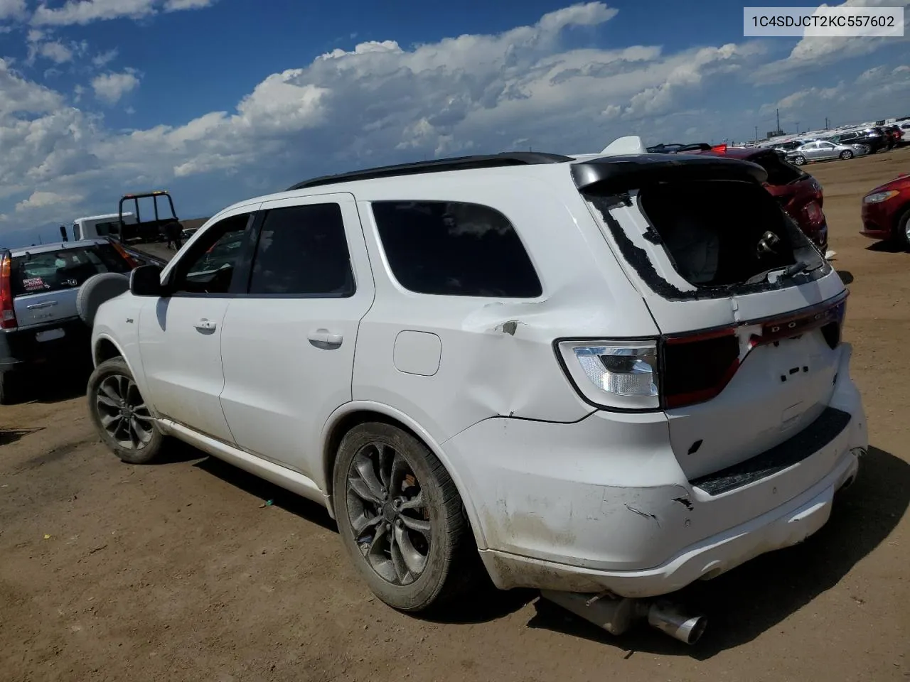 2019 Dodge Durango R/T VIN: 1C4SDJCT2KC557602 Lot: 67187624