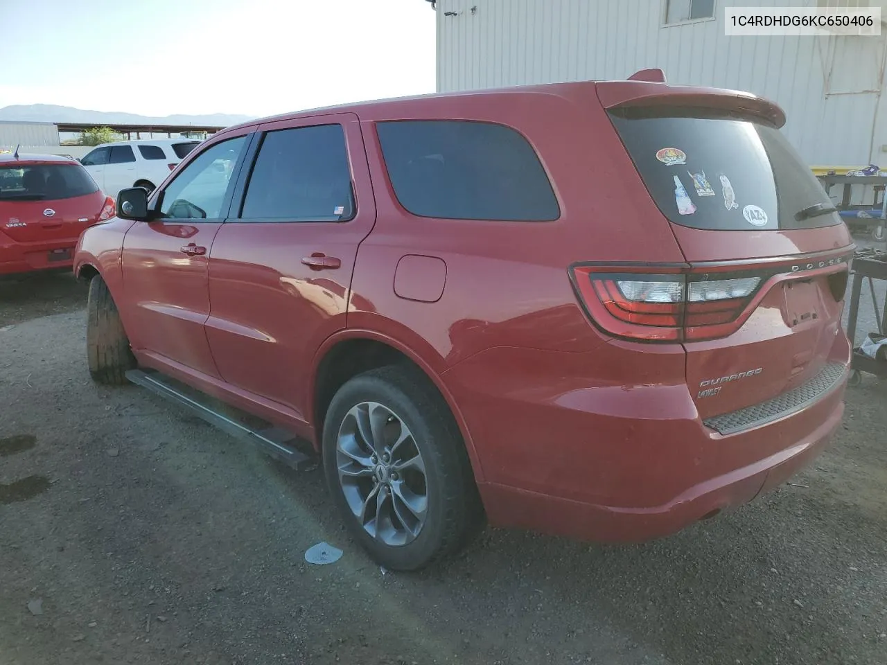 2019 Dodge Durango Gt VIN: 1C4RDHDG6KC650406 Lot: 68091084