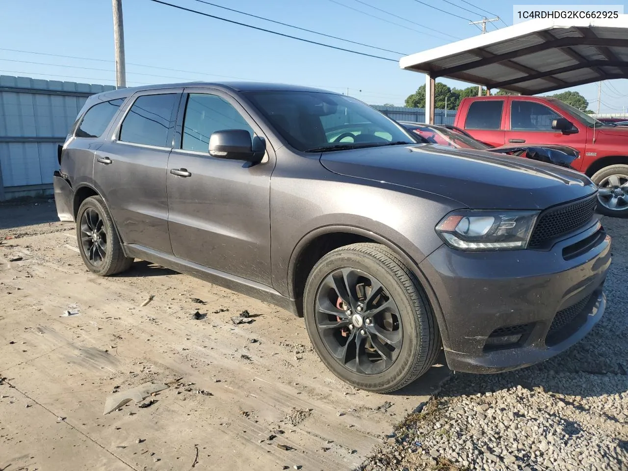 2019 Dodge Durango Gt VIN: 1C4RDHDG2KC662925 Lot: 68885084