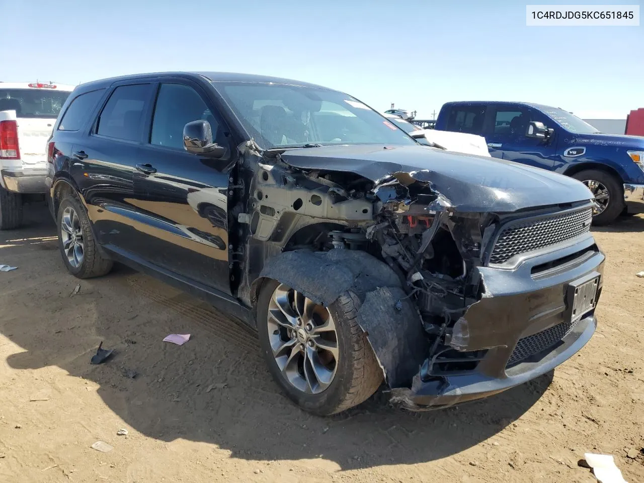 2019 Dodge Durango Gt VIN: 1C4RDJDG5KC651845 Lot: 69282314