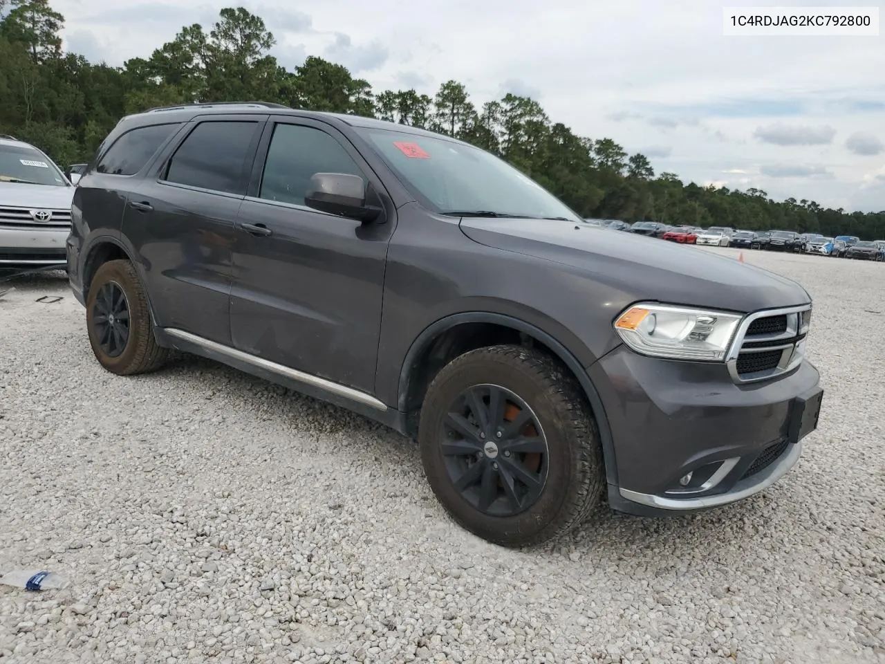 2019 Dodge Durango Sxt VIN: 1C4RDJAG2KC792800 Lot: 69386294