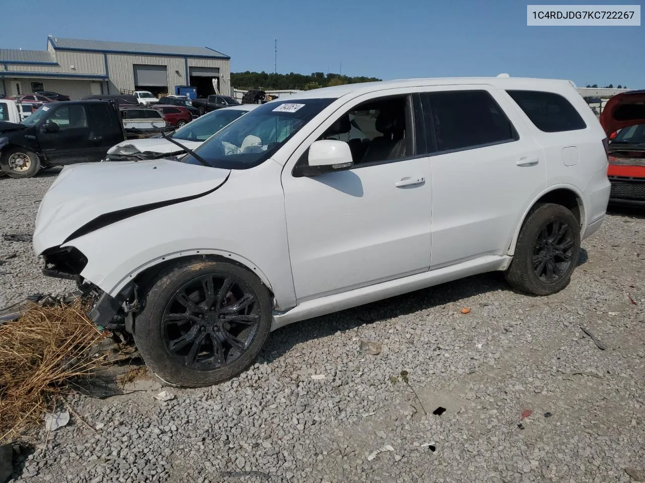 2019 Dodge Durango Gt VIN: 1C4RDJDG7KC722267 Lot: 70430614