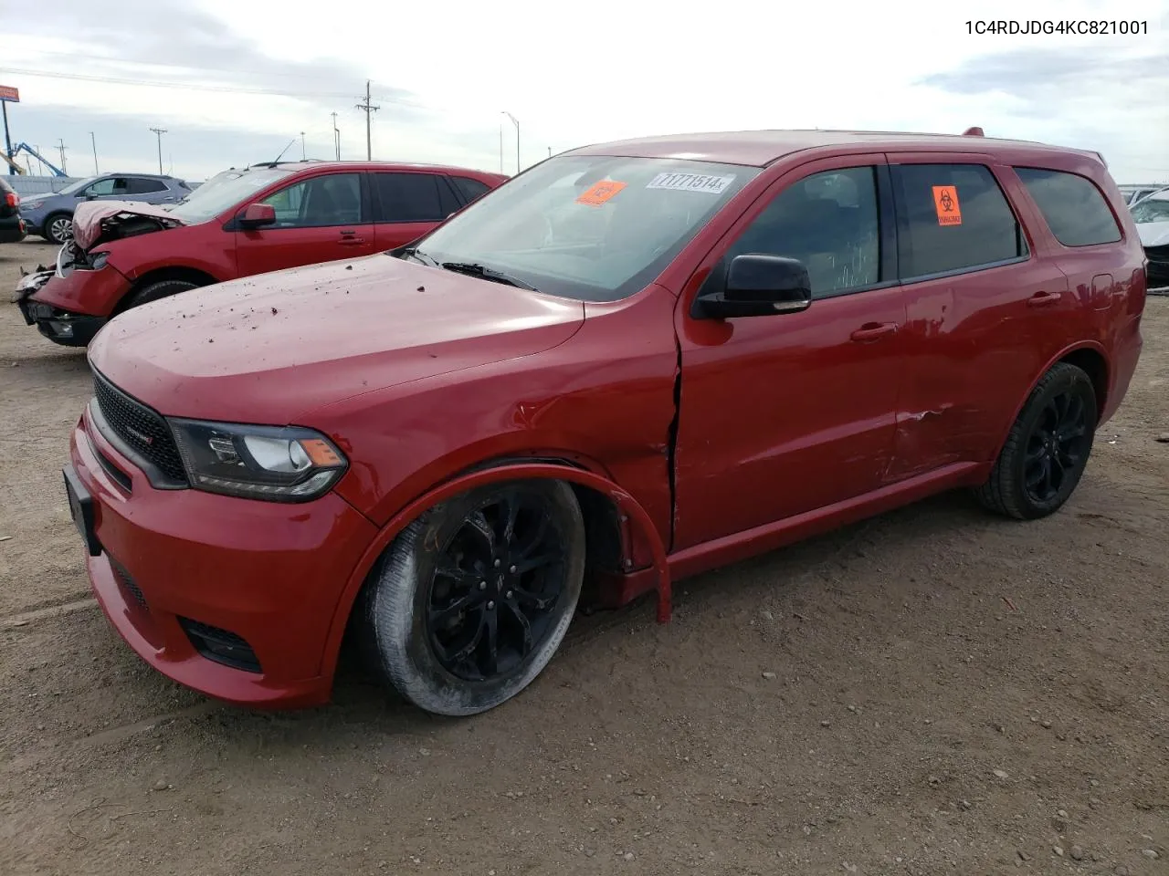 2019 Dodge Durango Gt VIN: 1C4RDJDG4KC821001 Lot: 71771514