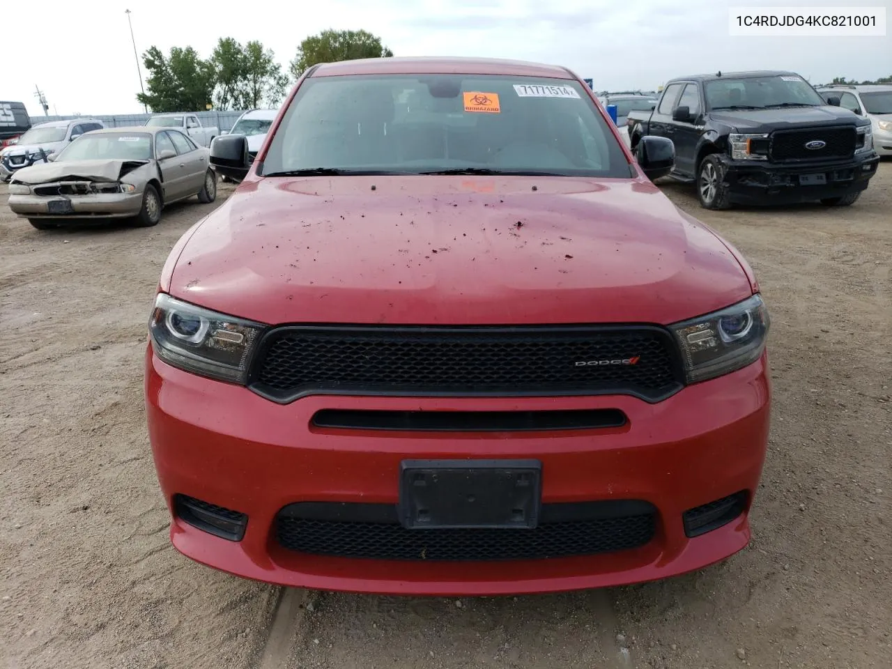 2019 Dodge Durango Gt VIN: 1C4RDJDG4KC821001 Lot: 71771514