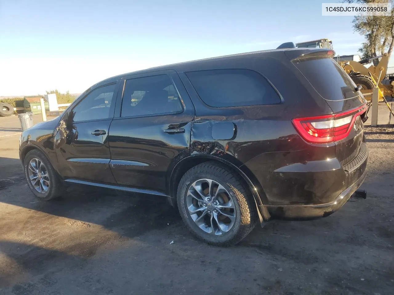 2019 Dodge Durango R/T VIN: 1C4SDJCT6KC599058 Lot: 71781044