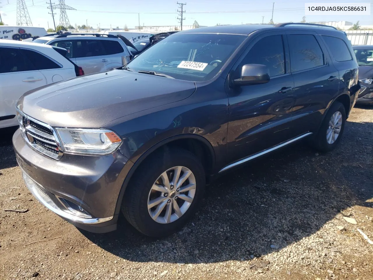 2019 Dodge Durango Sxt VIN: 1C4RDJAG5KC586631 Lot: 72247554