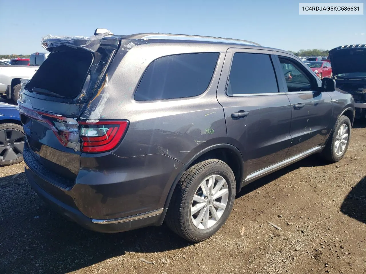 2019 Dodge Durango Sxt VIN: 1C4RDJAG5KC586631 Lot: 72247554