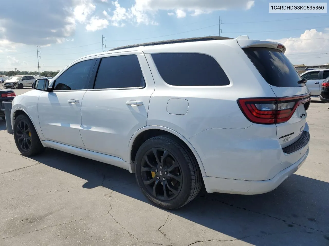 2019 Dodge Durango Gt VIN: 1C4RDHDG3KC535360 Lot: 72730434