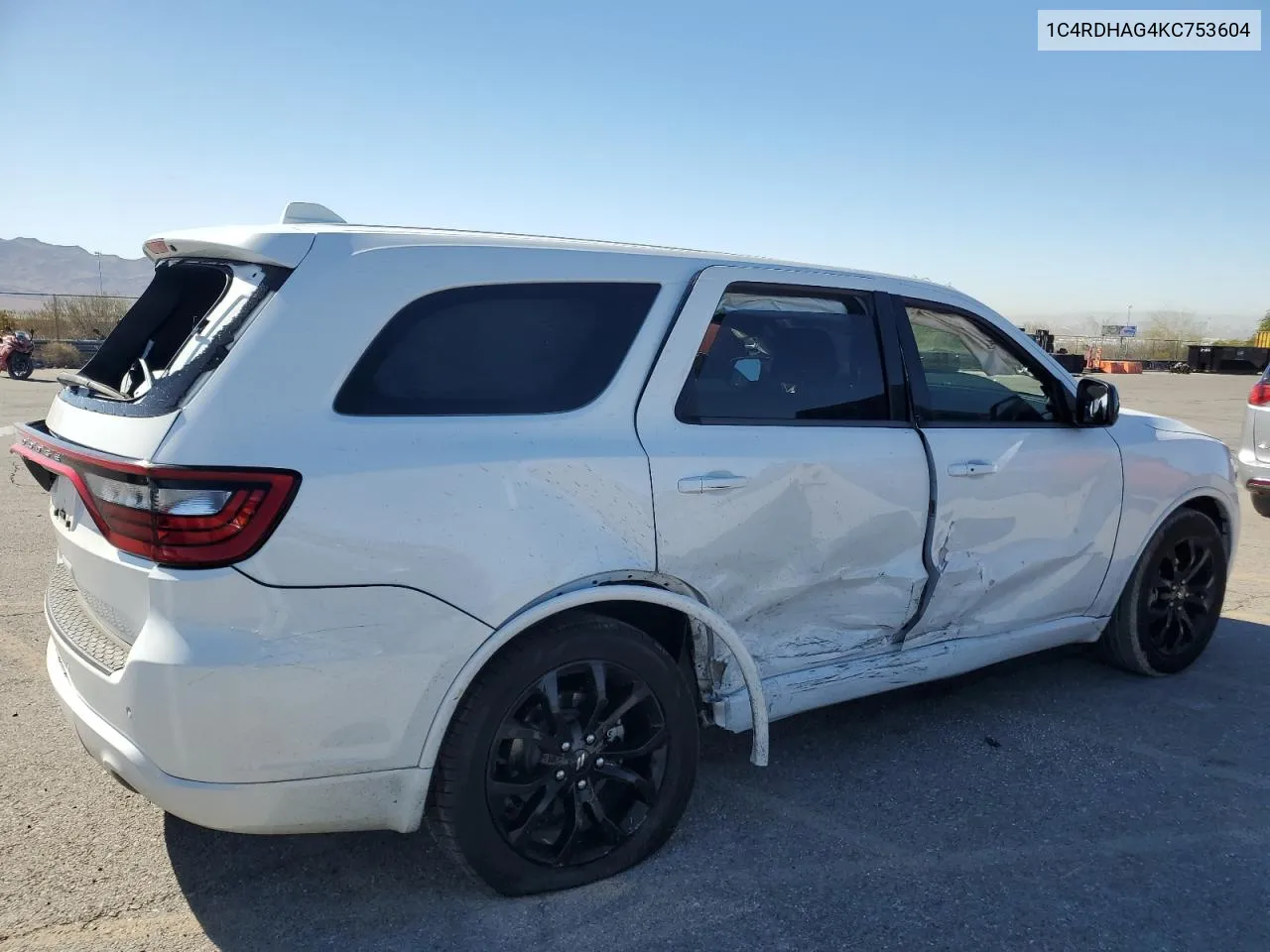 2019 Dodge Durango Sxt VIN: 1C4RDHAG4KC753604 Lot: 72844304