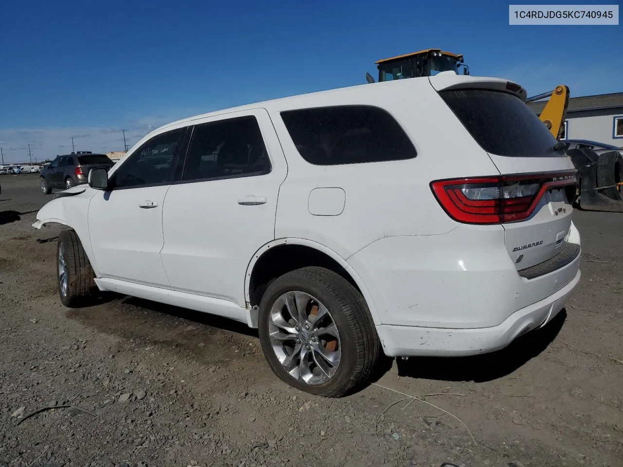 2019 Dodge Durango Gt VIN: 1C4RDJDG5KC740945 Lot: 73474654