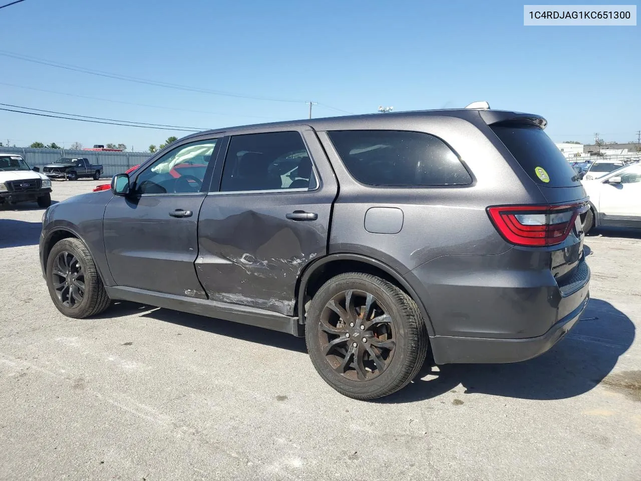 2019 Dodge Durango Sxt VIN: 1C4RDJAG1KC651300 Lot: 74455694