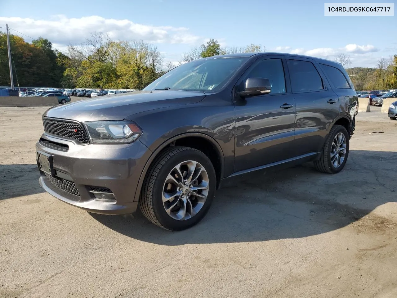 2019 Dodge Durango Gt VIN: 1C4RDJDG9KC647717 Lot: 74525264