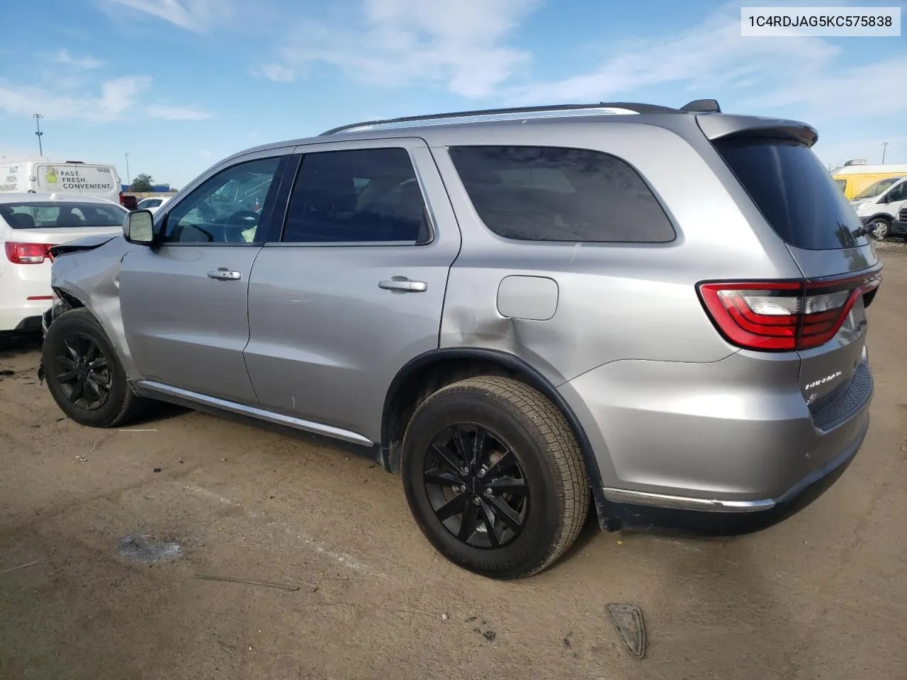 2019 Dodge Durango Sxt VIN: 1C4RDJAG5KC575838 Lot: 74623074