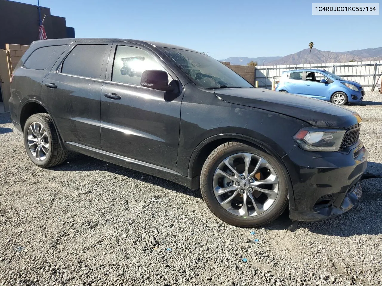 2019 Dodge Durango Gt VIN: 1C4RDJDG1KC557154 Lot: 74627234