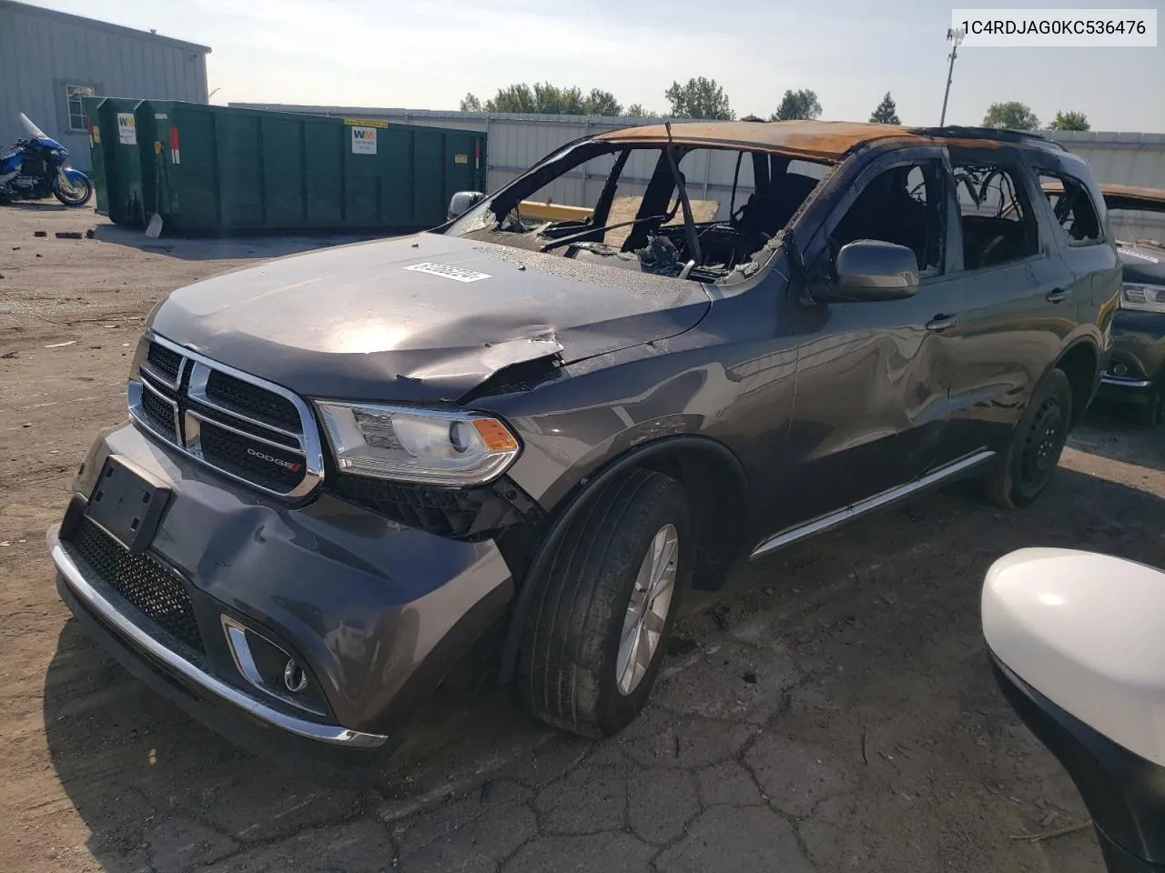 2019 Dodge Durango Sxt VIN: 1C4RDJAG0KC536476 Lot: 74670704