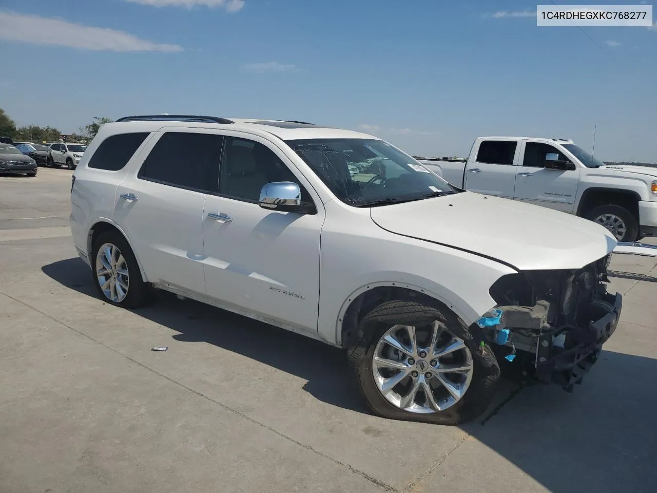 2019 Dodge Durango Citadel VIN: 1C4RDHEGXKC768277 Lot: 74788684