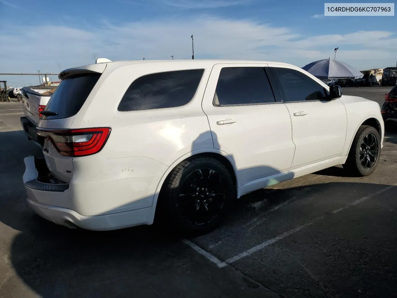 2019 Dodge Durango Gt VIN: 1C4RDHDG6KC707963 Lot: 74969954