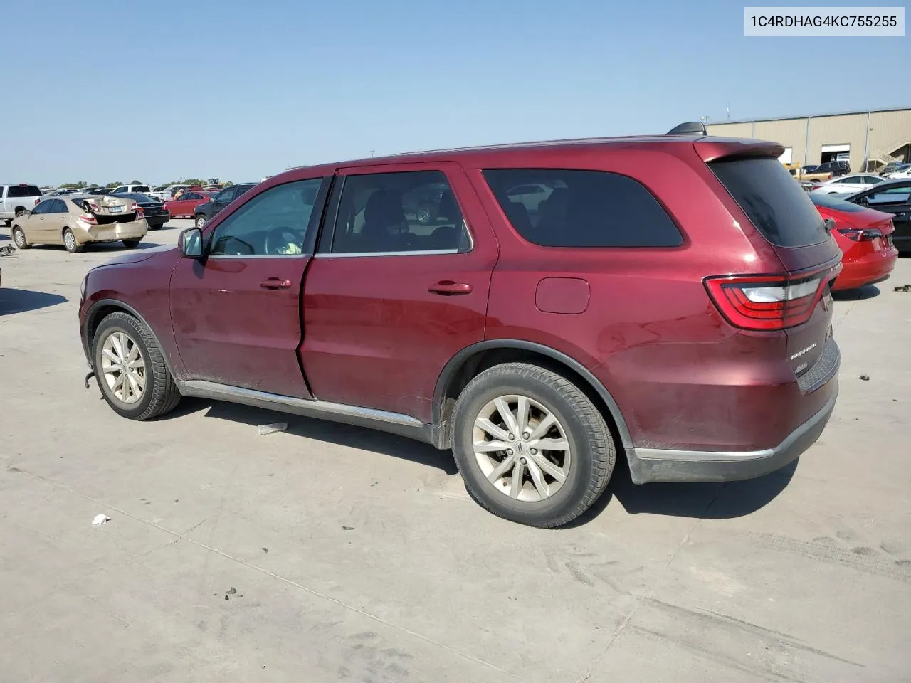 2019 Dodge Durango Sxt VIN: 1C4RDHAG4KC755255 Lot: 74984384