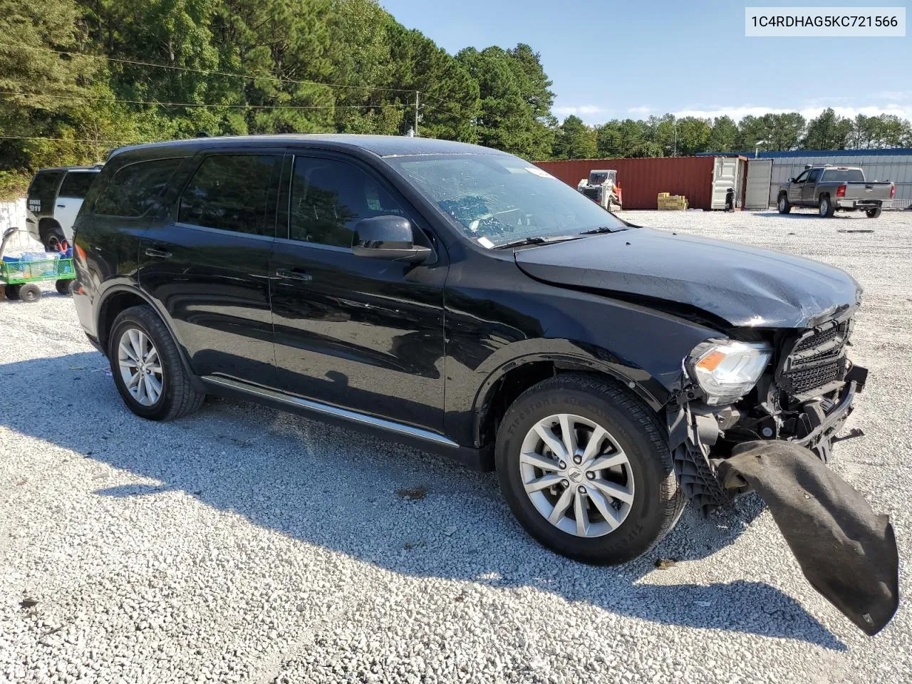 2019 Dodge Durango Sxt VIN: 1C4RDHAG5KC721566 Lot: 75038544