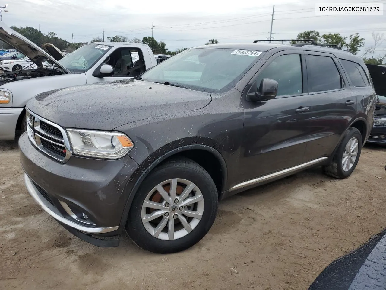 2019 Dodge Durango Sxt VIN: 1C4RDJAG0KC681629 Lot: 75062254