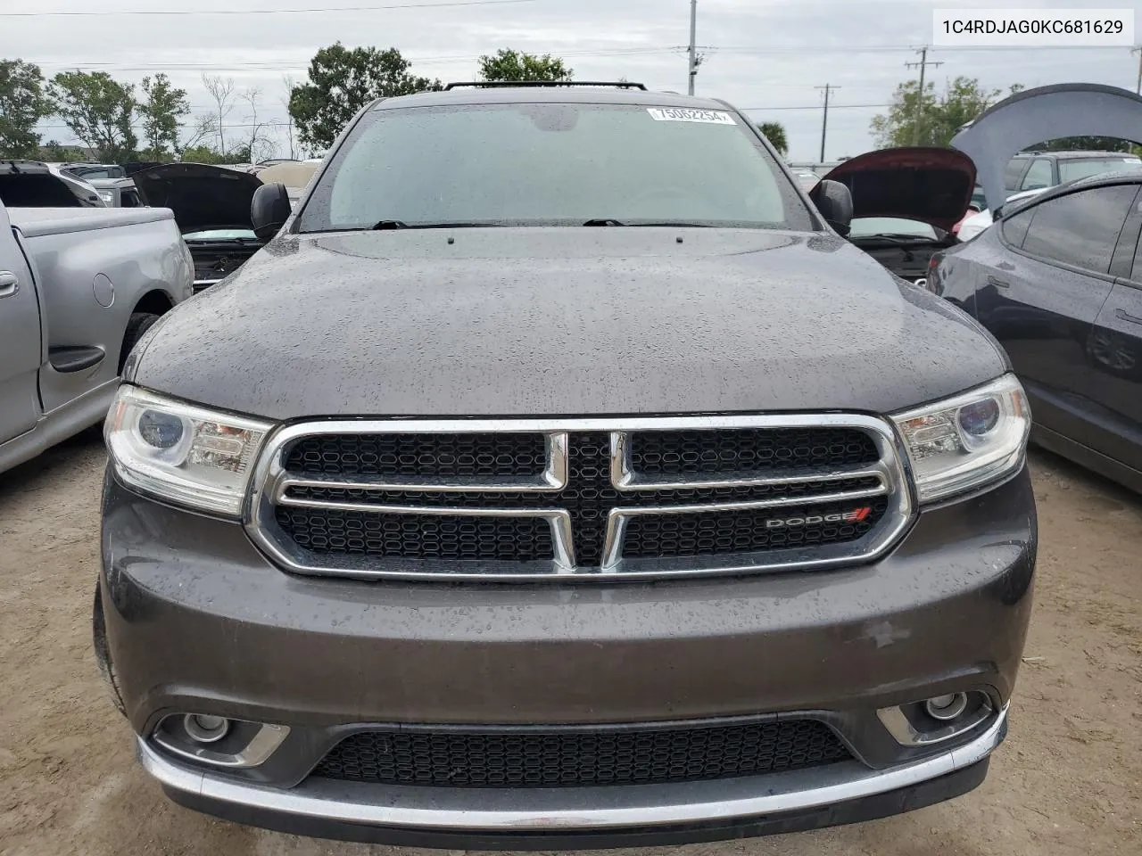 2019 Dodge Durango Sxt VIN: 1C4RDJAG0KC681629 Lot: 75062254