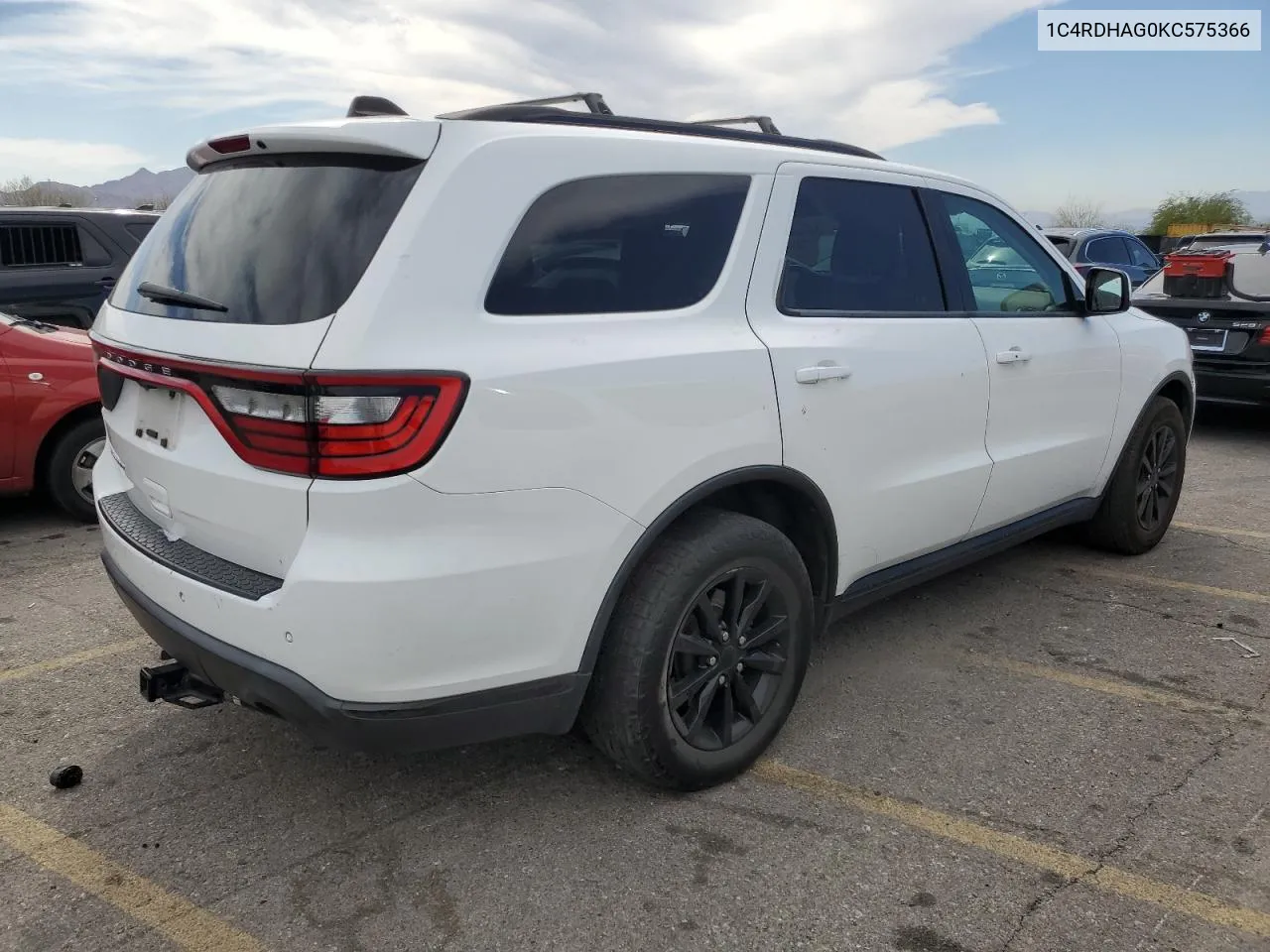 2019 Dodge Durango Sxt VIN: 1C4RDHAG0KC575366 Lot: 75635694