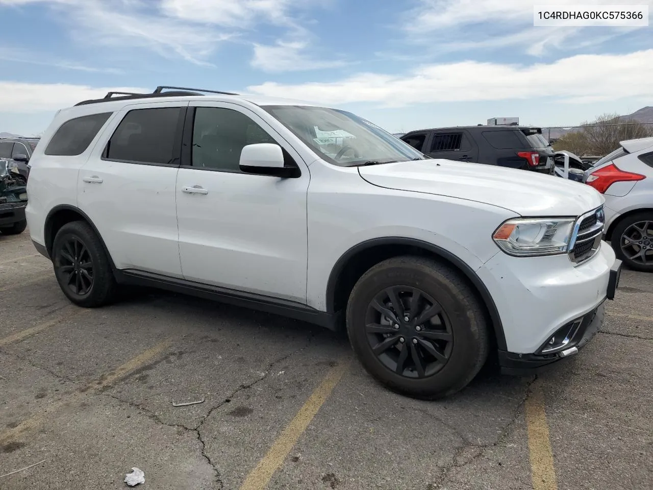 2019 Dodge Durango Sxt VIN: 1C4RDHAG0KC575366 Lot: 75635694