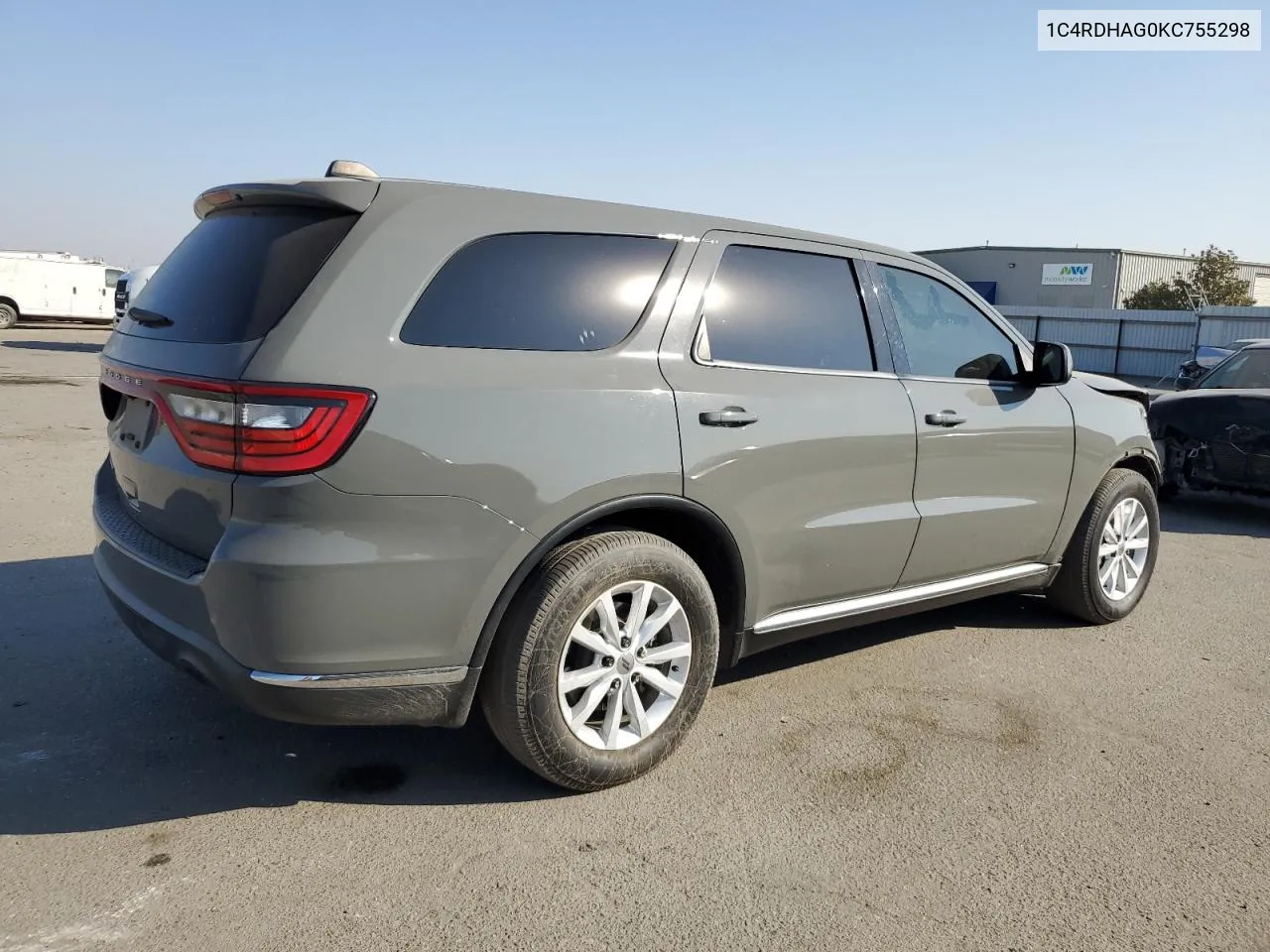 2019 Dodge Durango Sxt VIN: 1C4RDHAG0KC755298 Lot: 76093274