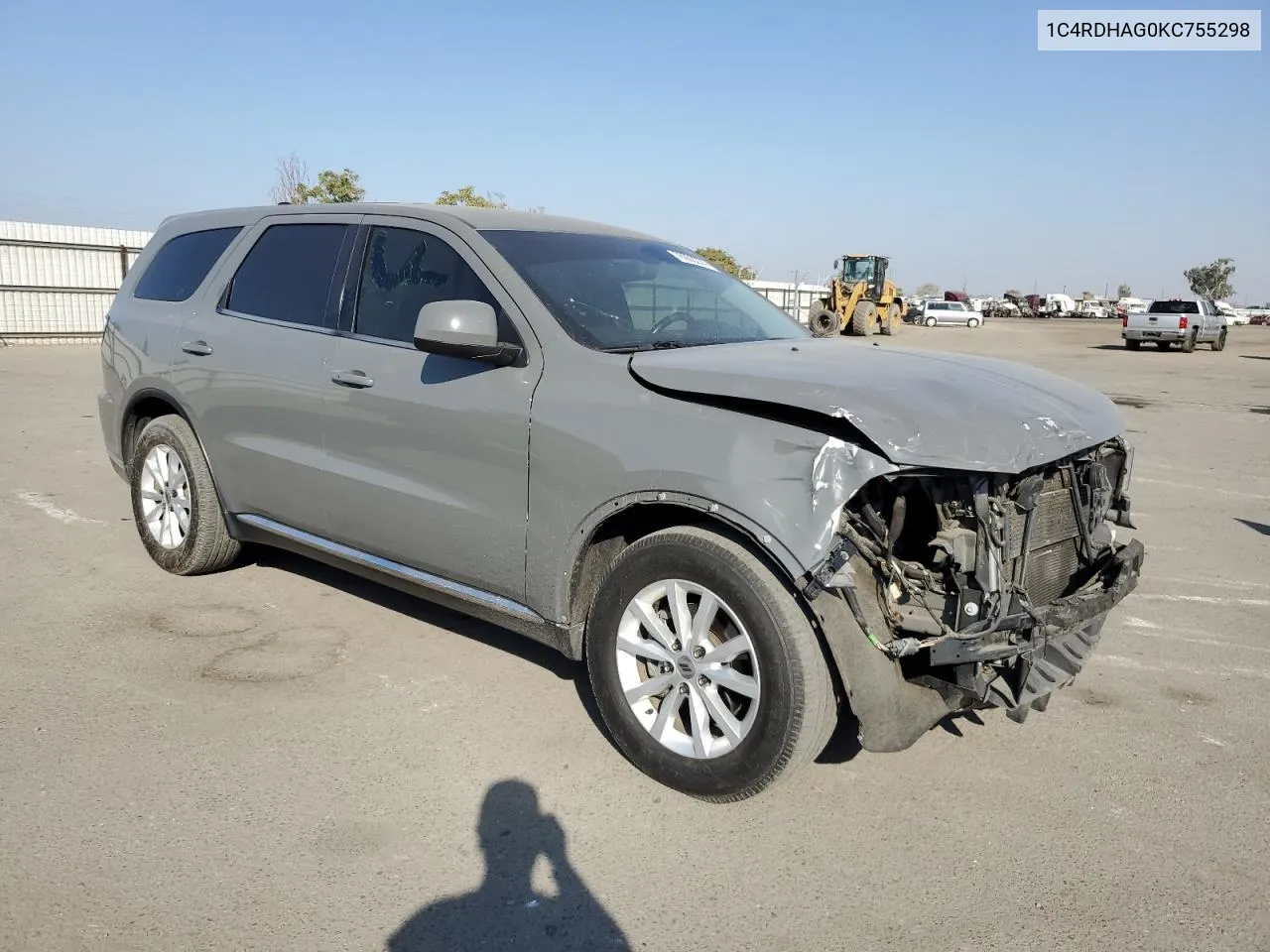 2019 Dodge Durango Sxt VIN: 1C4RDHAG0KC755298 Lot: 76093274