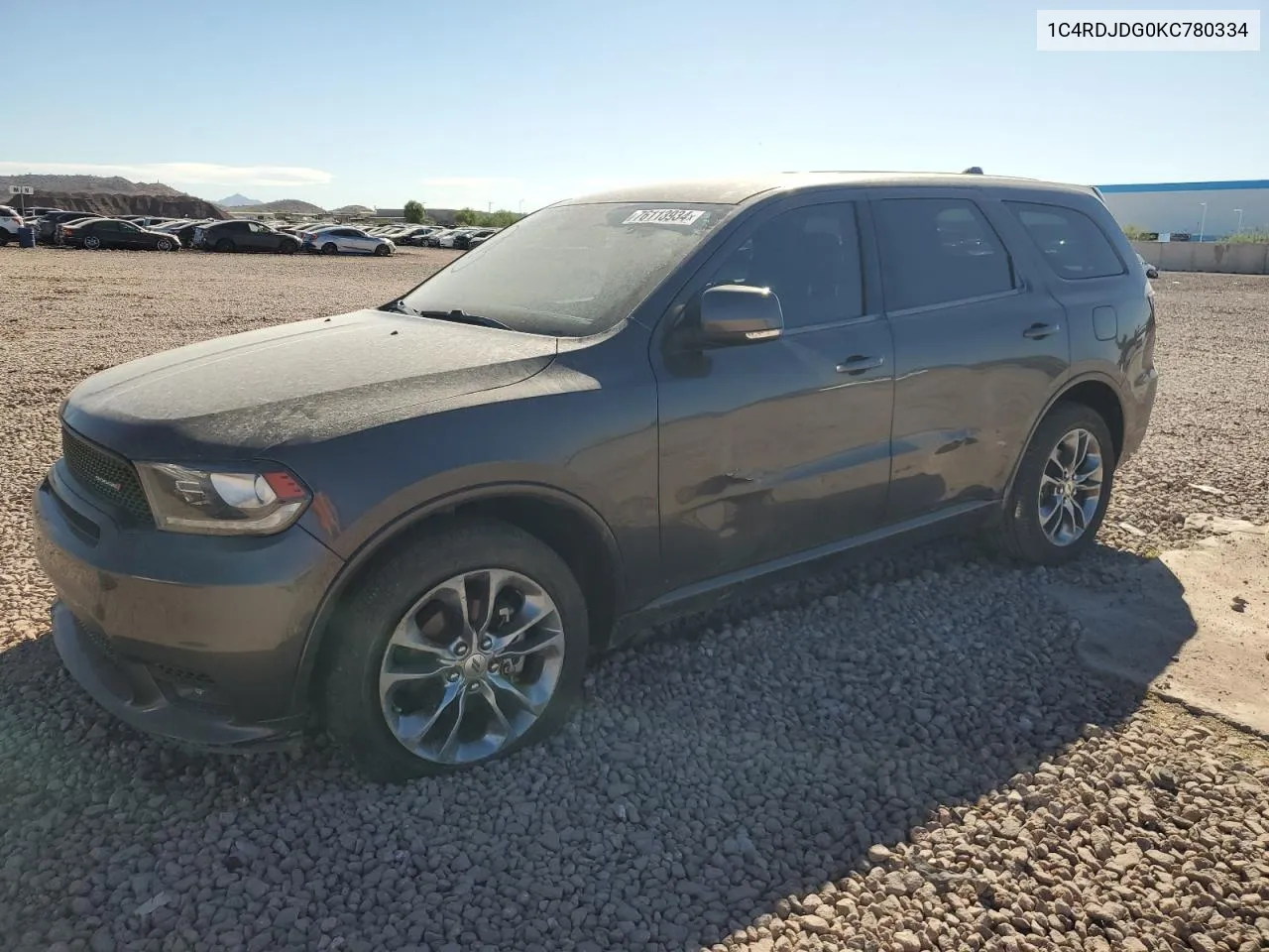 2019 Dodge Durango Gt VIN: 1C4RDJDG0KC780334 Lot: 76113934