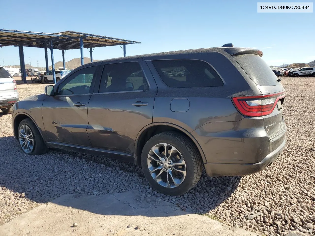 2019 Dodge Durango Gt VIN: 1C4RDJDG0KC780334 Lot: 76113934