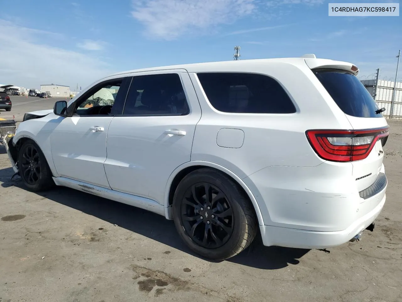 2019 Dodge Durango Sxt VIN: 1C4RDHAG7KC598417 Lot: 76416514