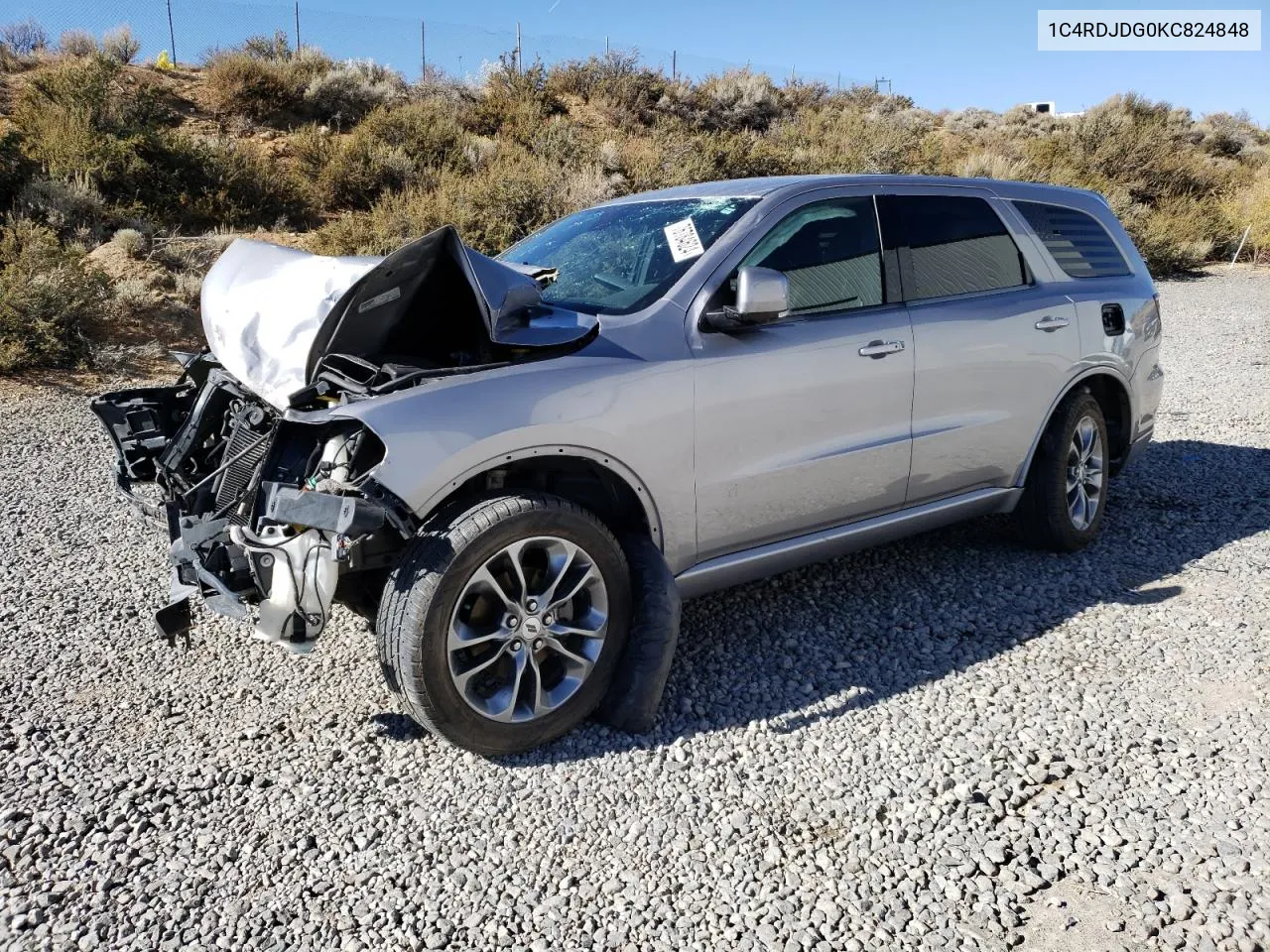 2019 Dodge Durango Gt VIN: 1C4RDJDG0KC824848 Lot: 76784624