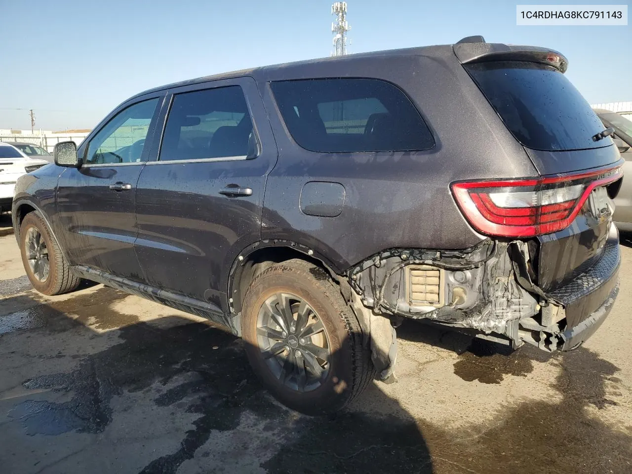 2019 Dodge Durango Sxt VIN: 1C4RDHAG8KC791143 Lot: 77081084