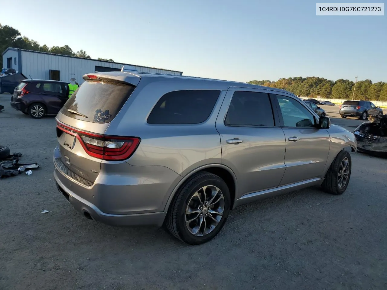 2019 Dodge Durango Gt VIN: 1C4RDHDG7KC721273 Lot: 77246214