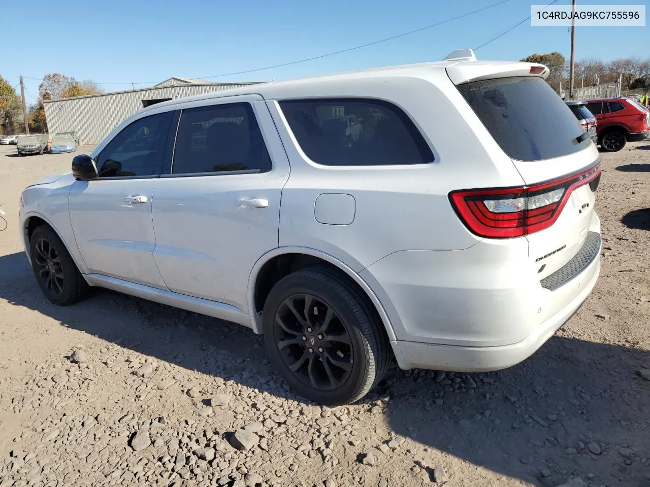 2019 Dodge Durango Sxt VIN: 1C4RDJAG9KC755596 Lot: 77453864