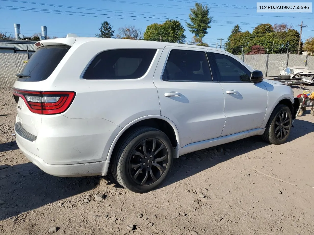 2019 Dodge Durango Sxt VIN: 1C4RDJAG9KC755596 Lot: 77453864