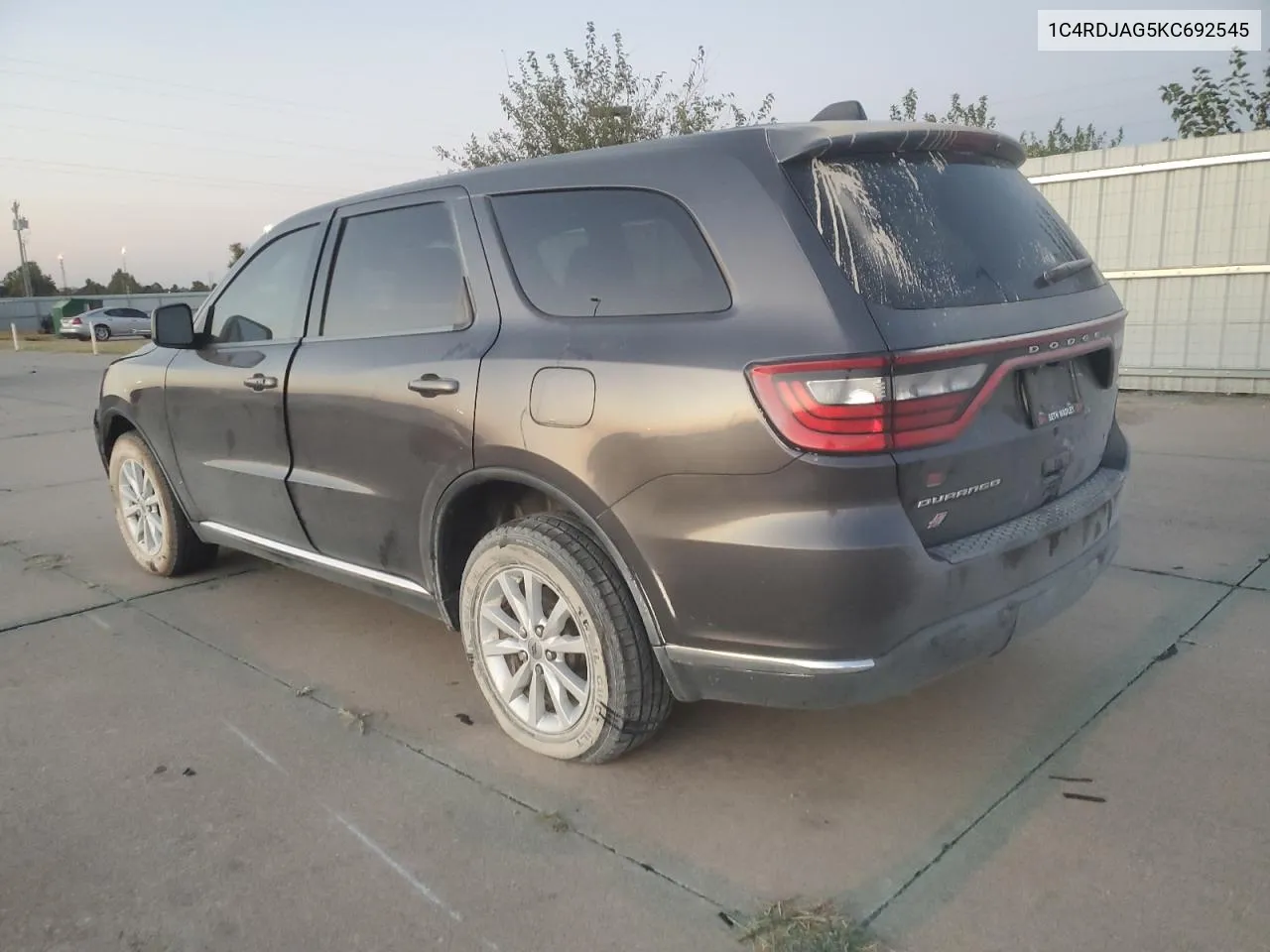 2019 Dodge Durango Sxt VIN: 1C4RDJAG5KC692545 Lot: 77463334