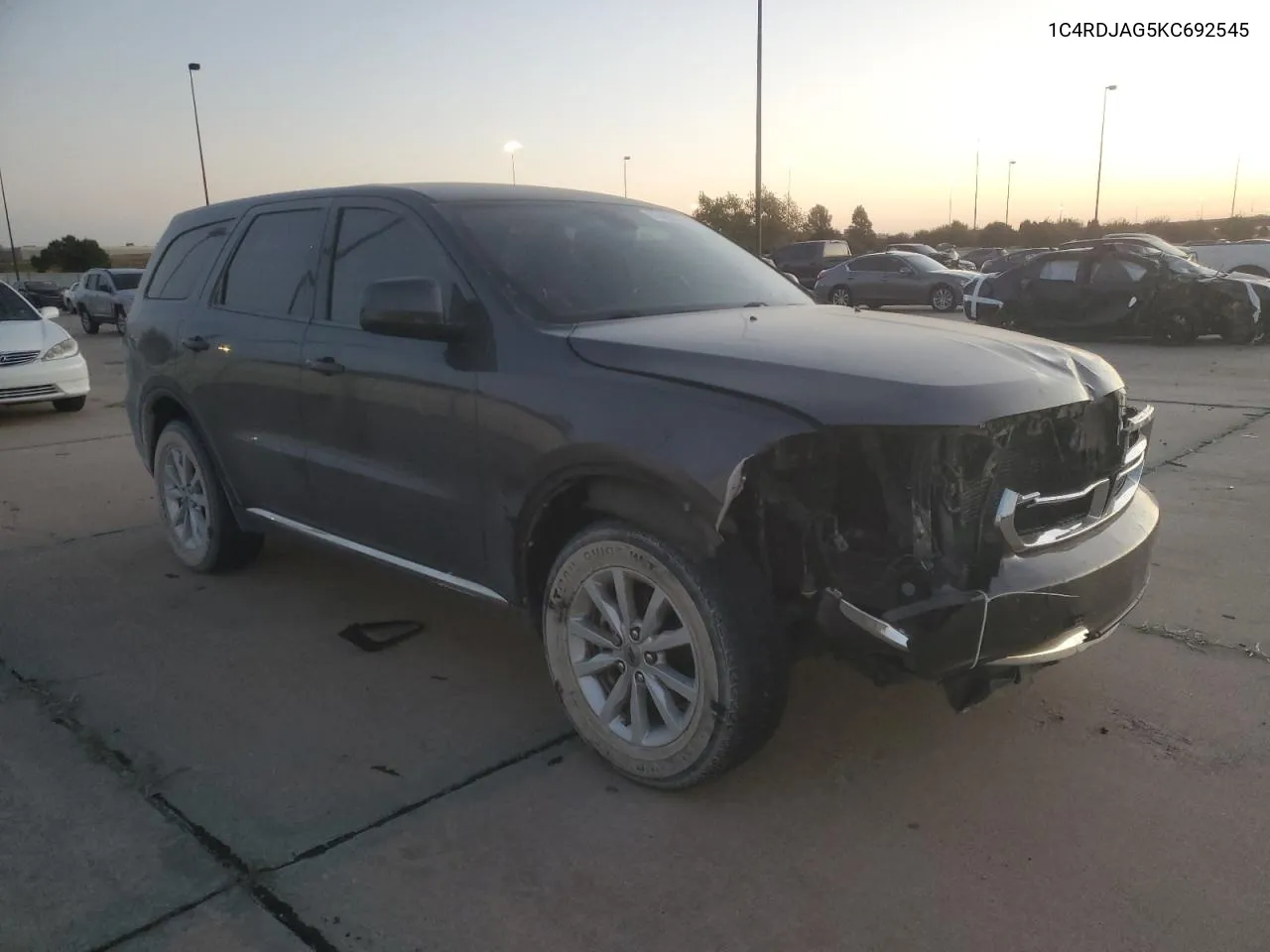 2019 Dodge Durango Sxt VIN: 1C4RDJAG5KC692545 Lot: 77463334