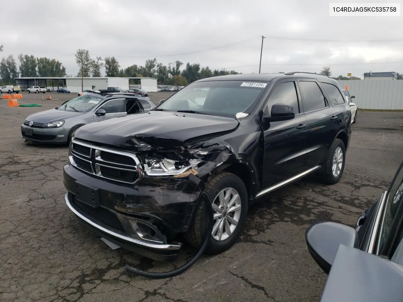 2019 Dodge Durango Sxt VIN: 1C4RDJAG5KC535758 Lot: 77581124