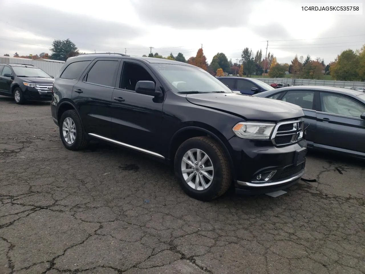 2019 Dodge Durango Sxt VIN: 1C4RDJAG5KC535758 Lot: 77581124