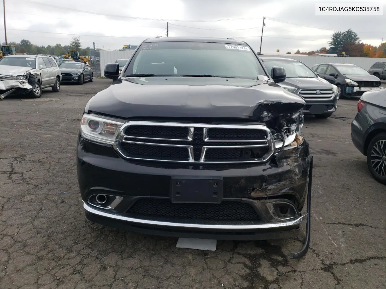 2019 Dodge Durango Sxt VIN: 1C4RDJAG5KC535758 Lot: 77581124