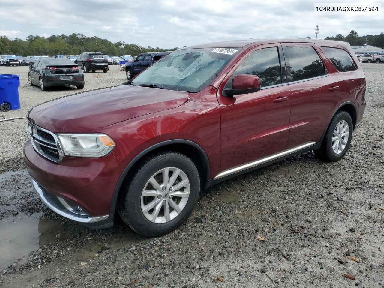 2019 Dodge Durango Sxt VIN: 1C4RDHAGXKC824594 Lot: 77681894