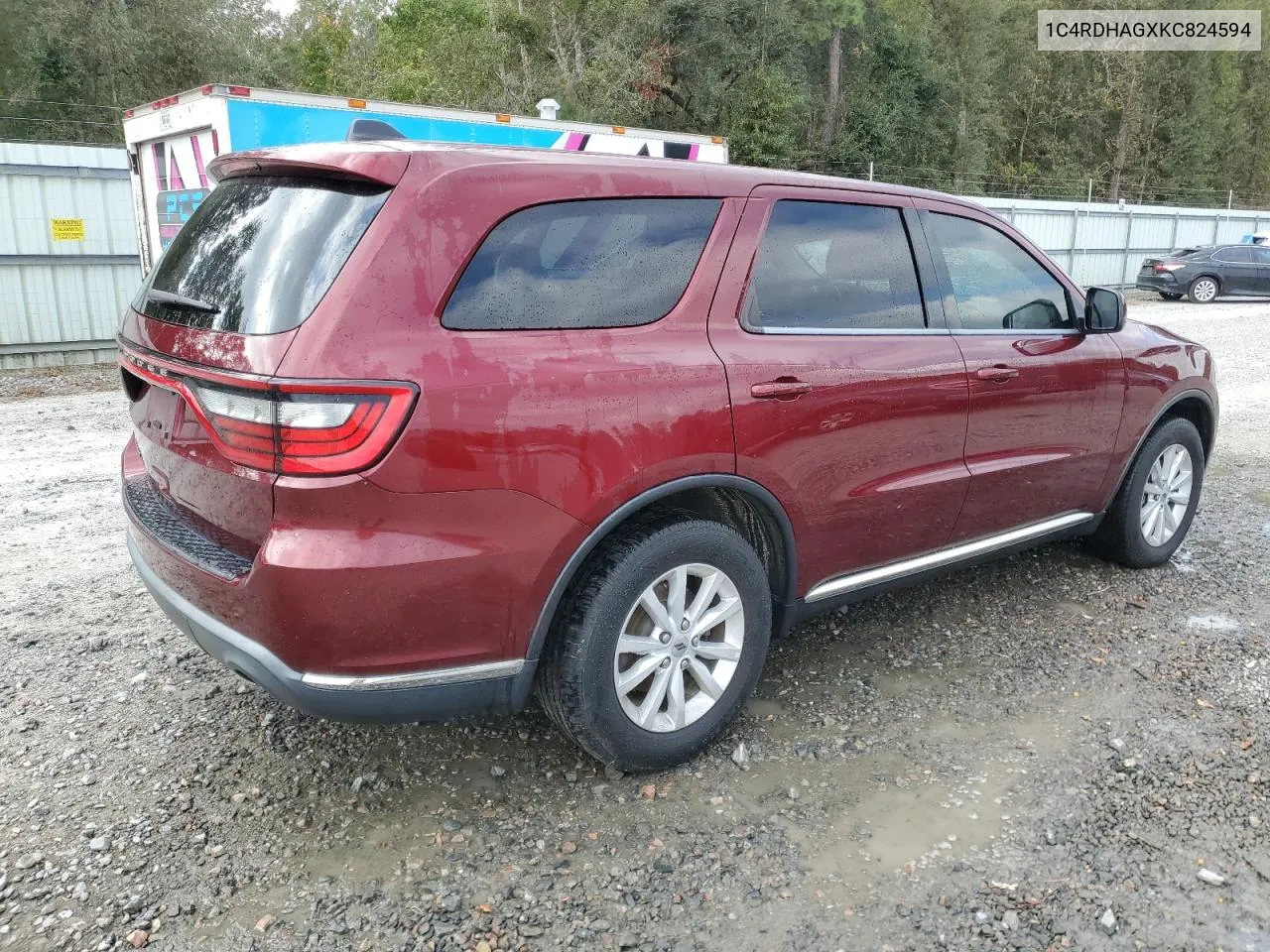 2019 Dodge Durango Sxt VIN: 1C4RDHAGXKC824594 Lot: 77681894