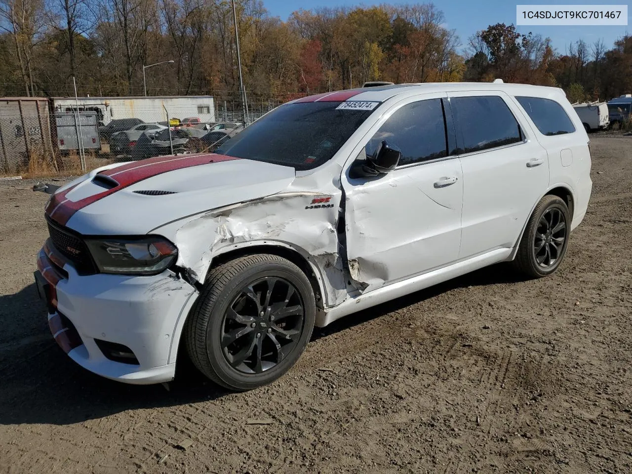 2019 Dodge Durango R/T VIN: 1C4SDJCT9KC701467 Lot: 78452474